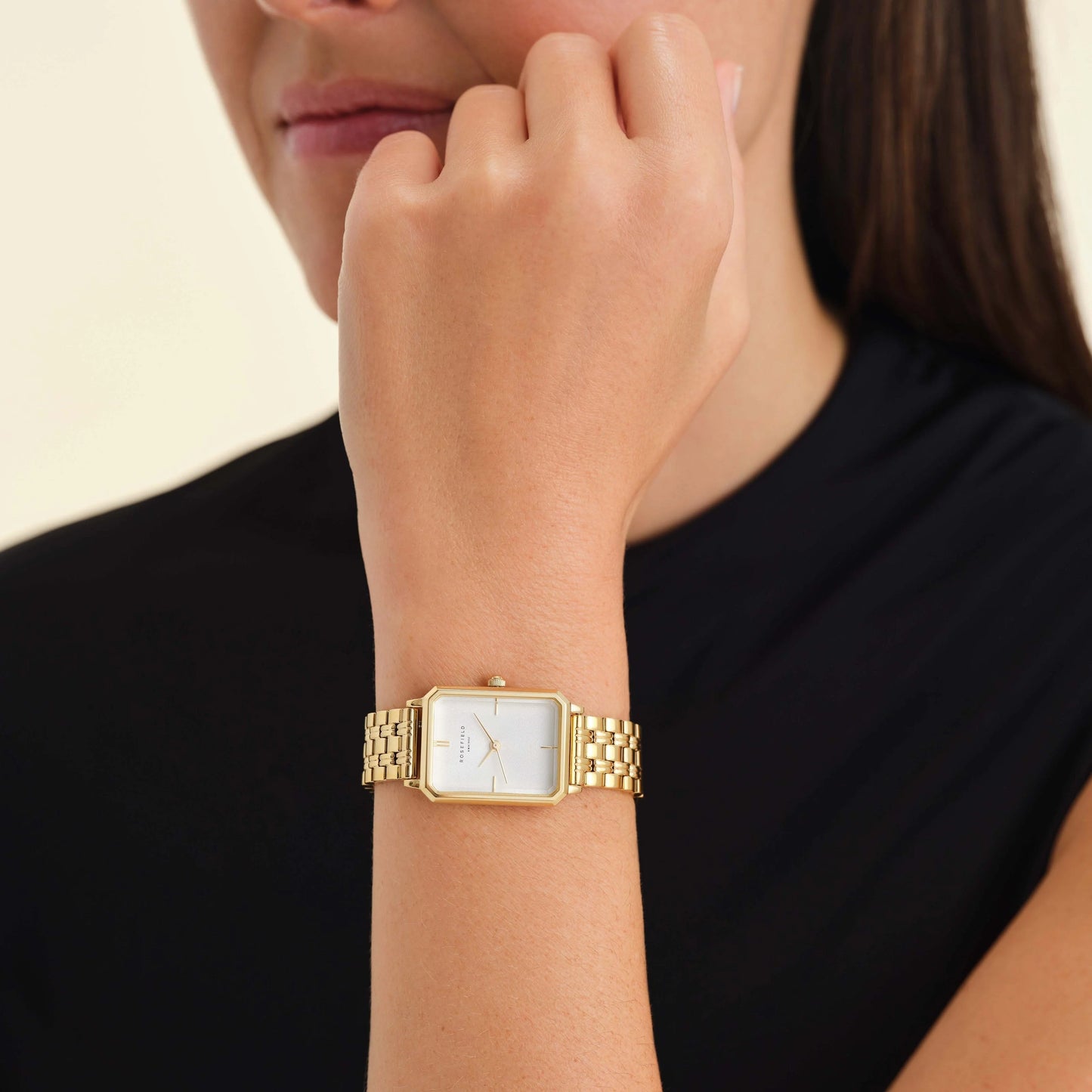 Octagon White DL Gld Bracelet - O40