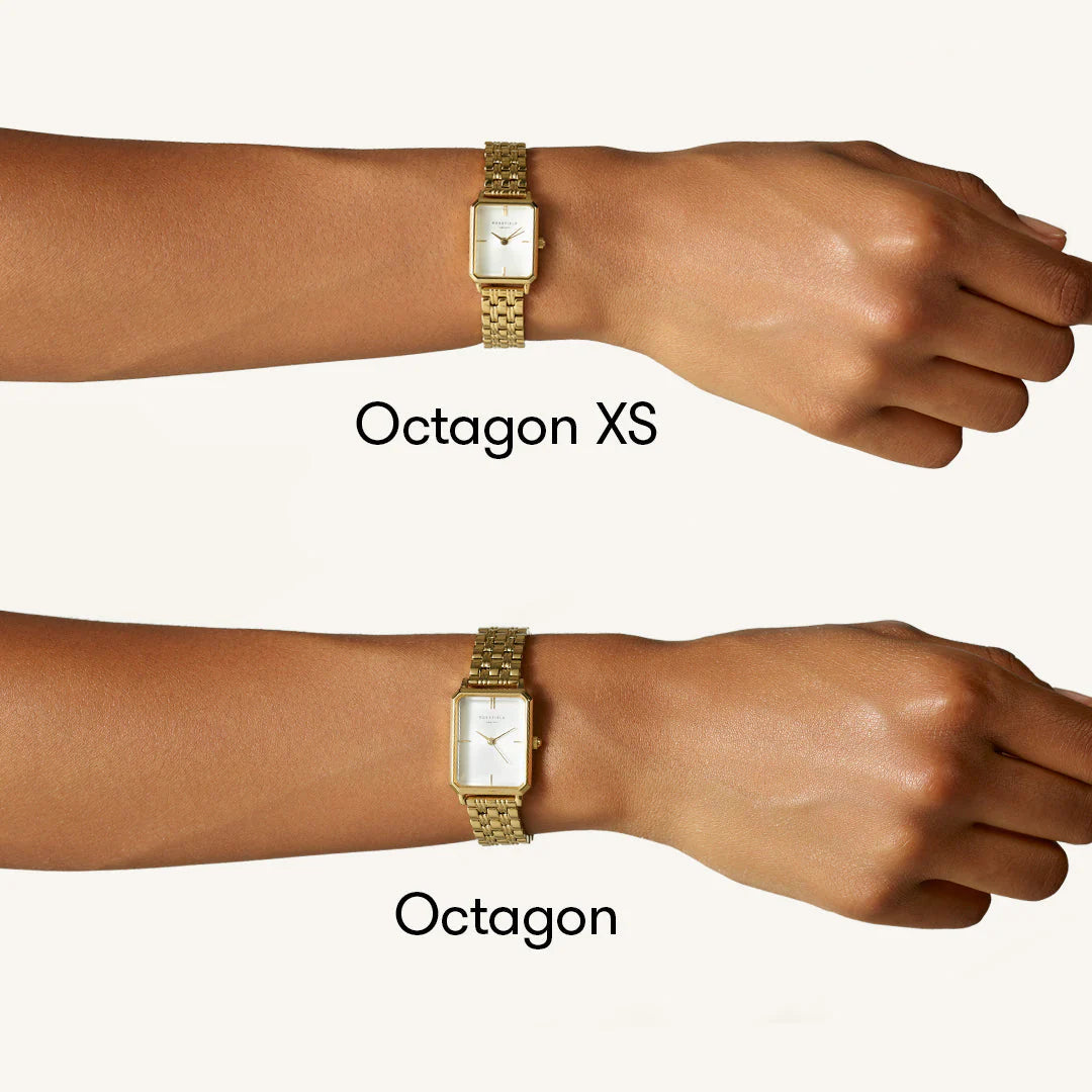 Octagon White DL Gld Bracelet - O40