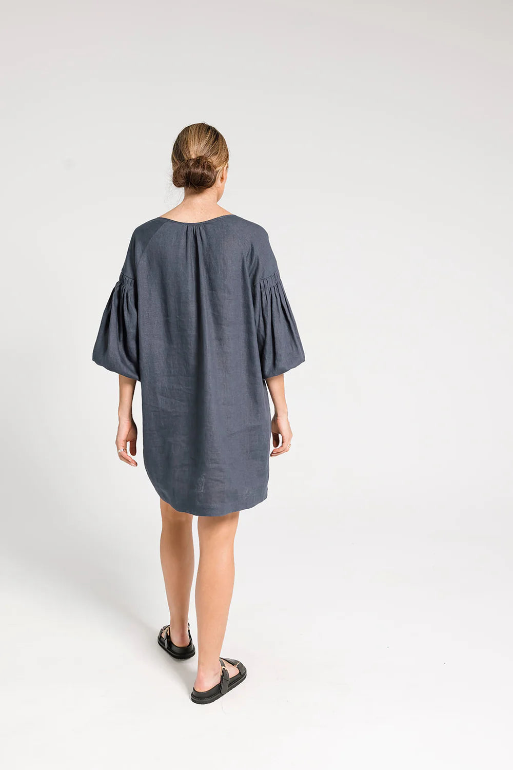 Nina Pleat Sleeve Dress - Ocean