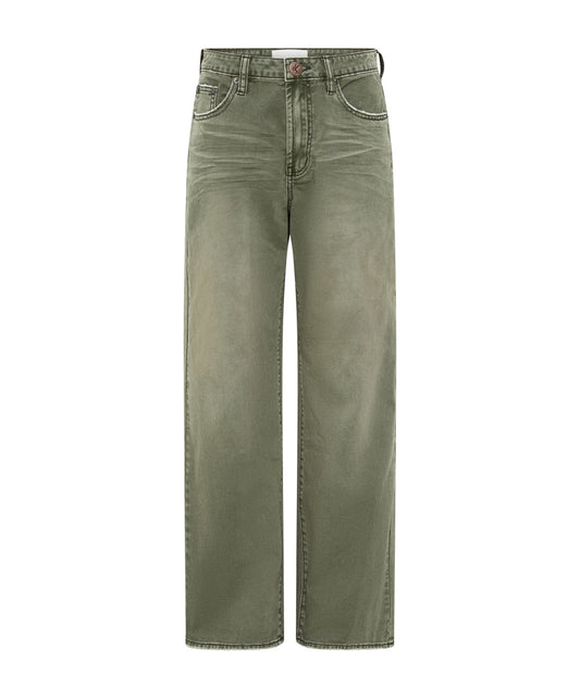 St Khaki Jackson Mid Waist Wide Leg Jeans