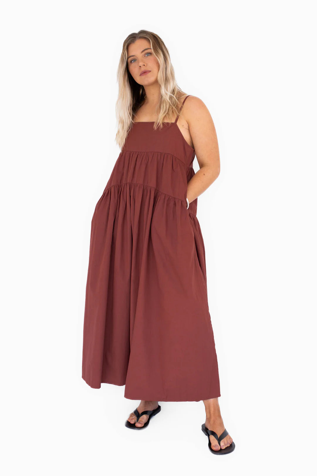 Tiered Dress - Maroon