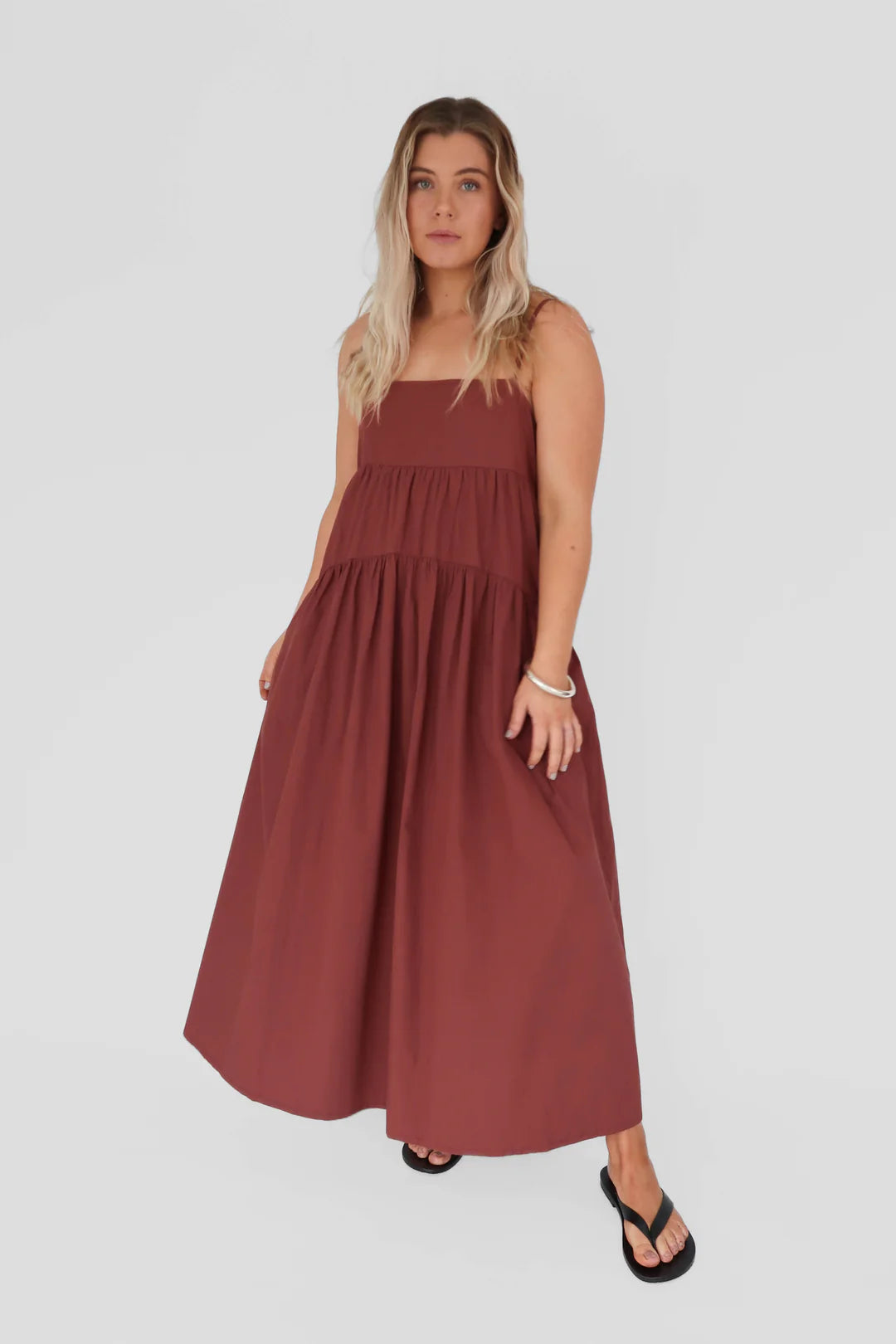 Tiered Dress - Maroon