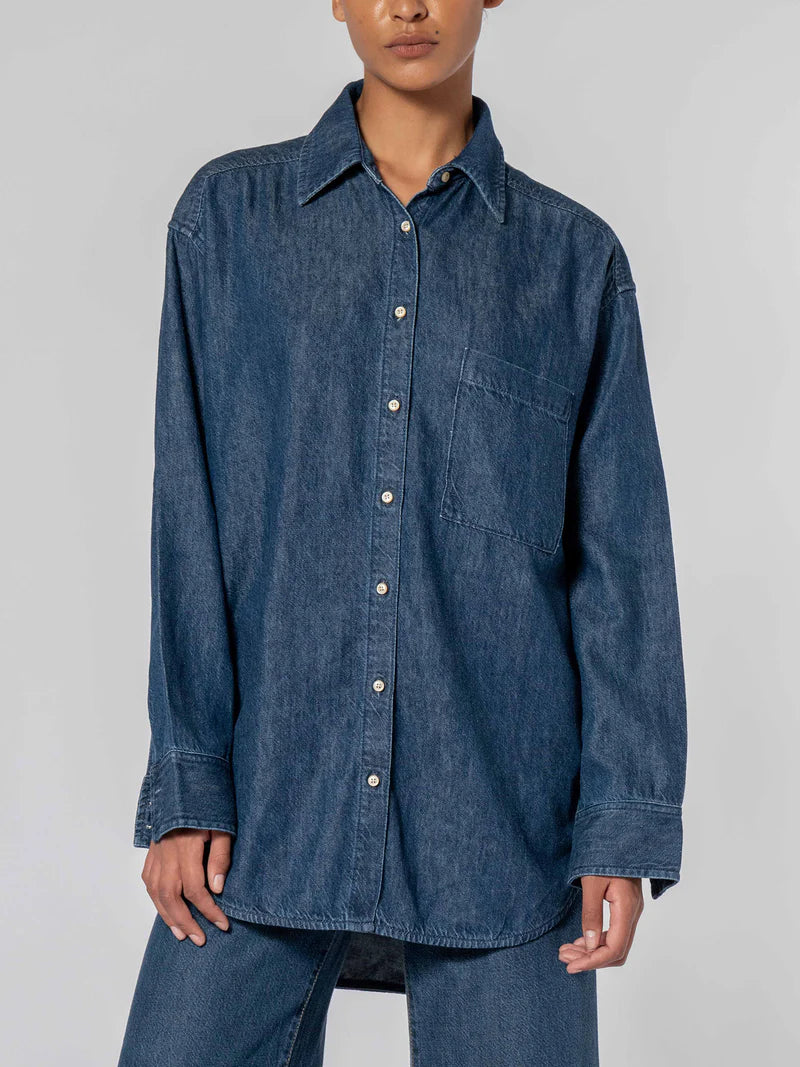 Tessa Shirt - Blue Steel Tencel Denim