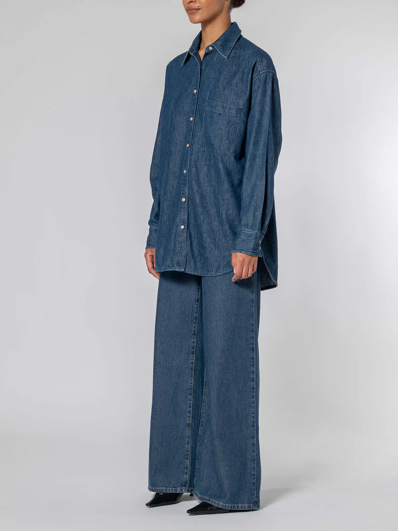 Tessa Shirt - Blue Steel Tencel Denim