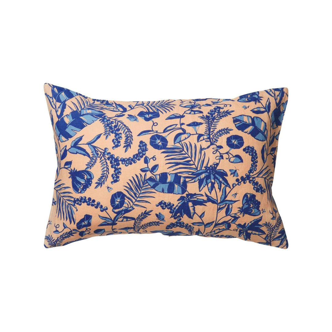 Safia Pillowcase Set - Linen - Blue Jay