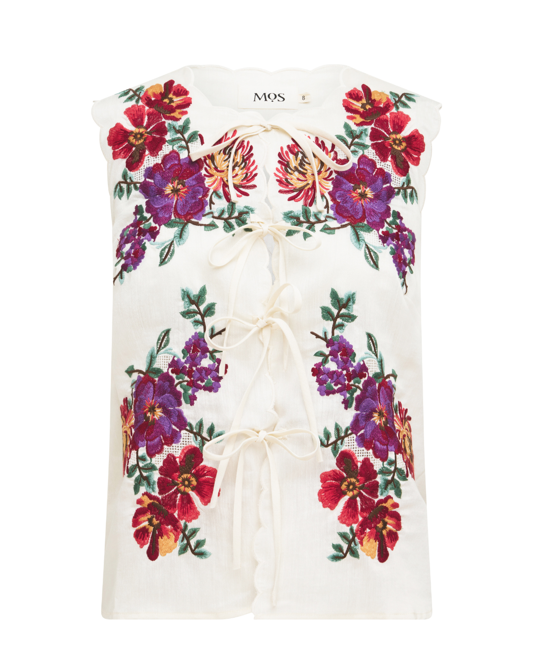 Frida Embroidery Vest - Ivory