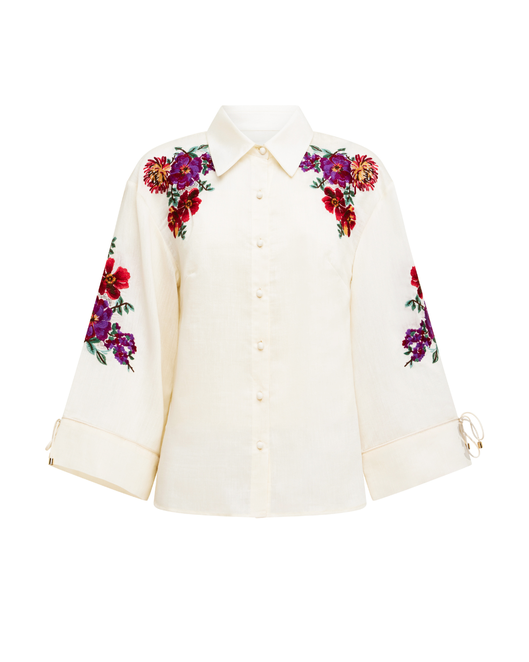 Frida Embroidery Shirt - Ivory