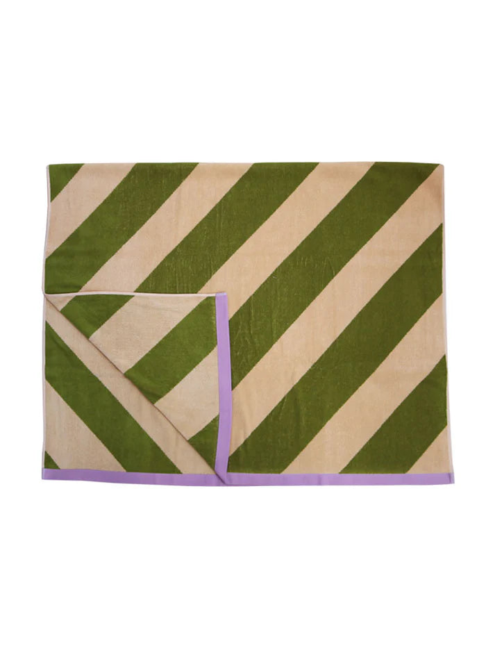 Bath Towel - Pistachio Stripe