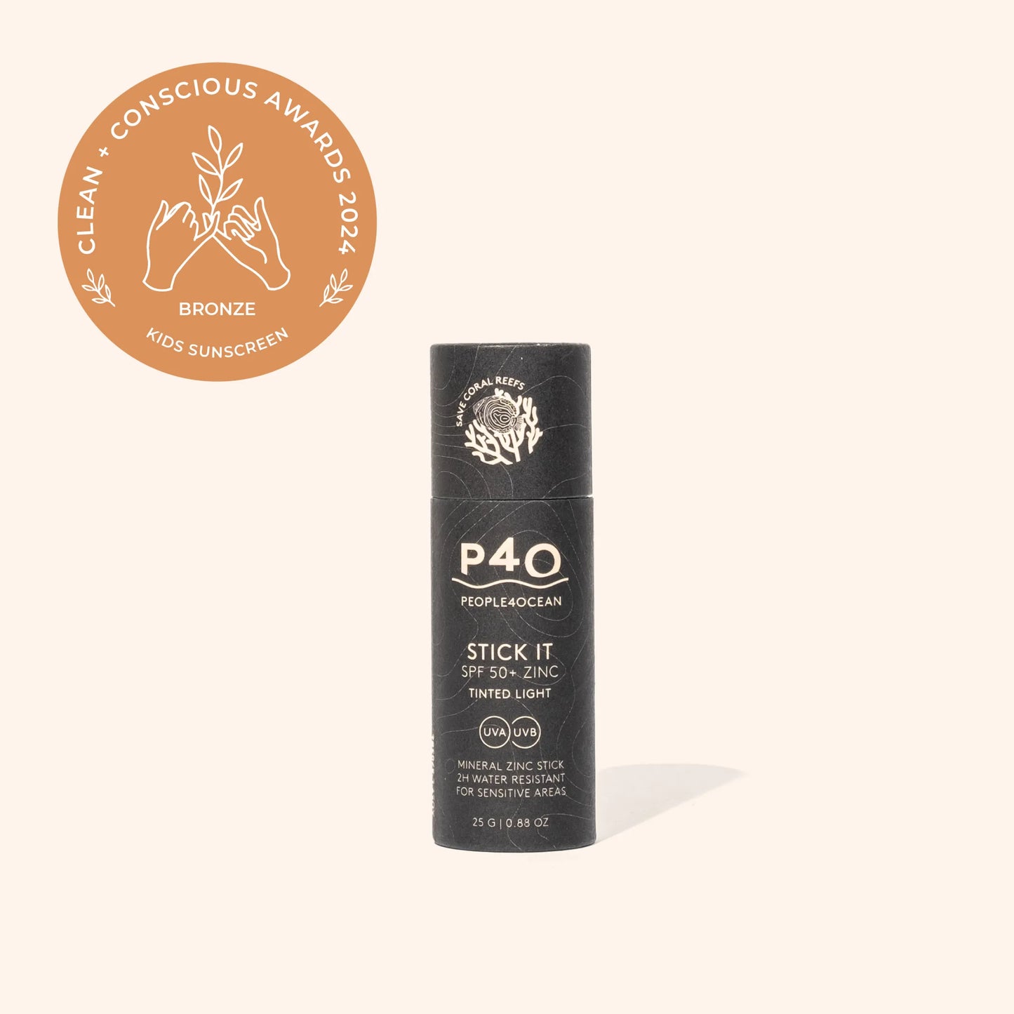 P40 SPF 50+ Zinc Stick Tinted - Light - 25g