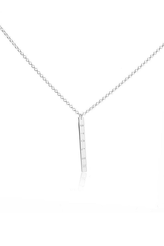 Stolen Bar Necklace - Silver