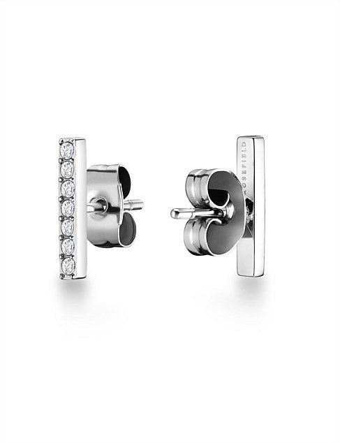 Crystal Bar Studs - Silver - J420