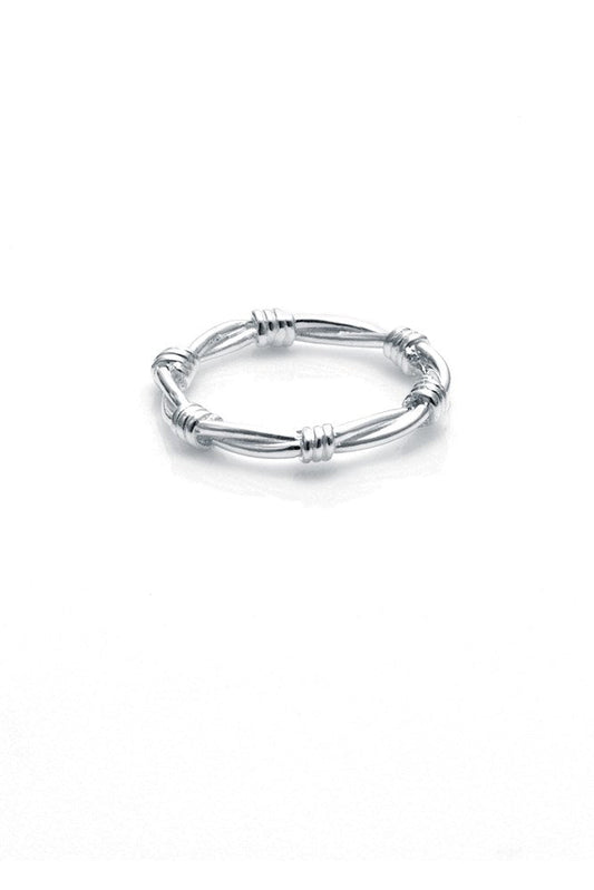 Barbed Wire Skinny Ring - Silver