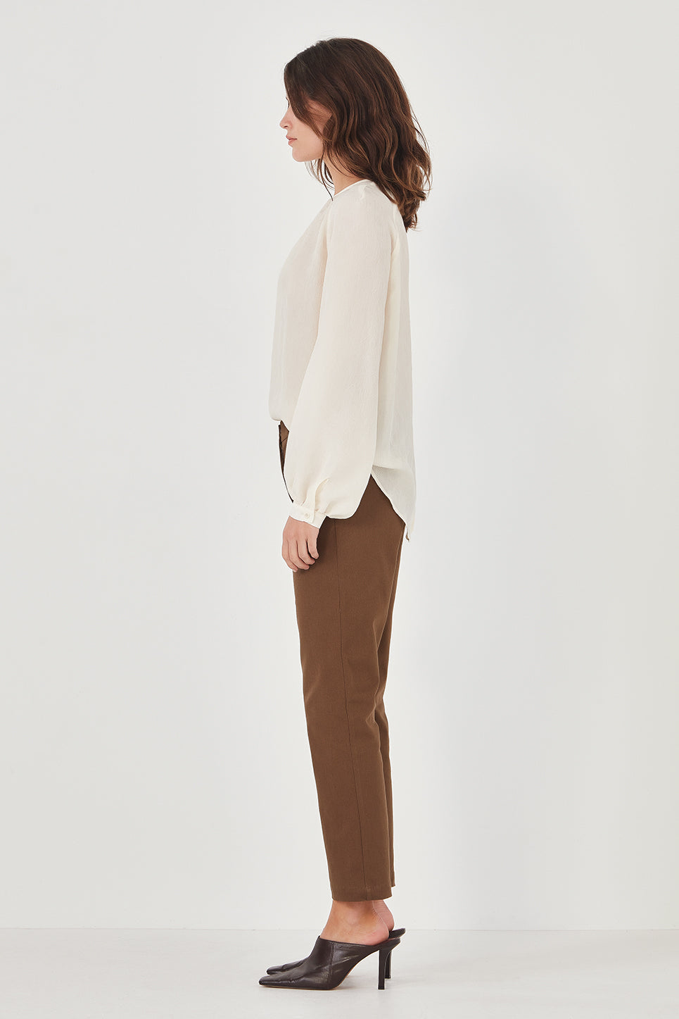 The Lisbon Top - Cream Textured Silk